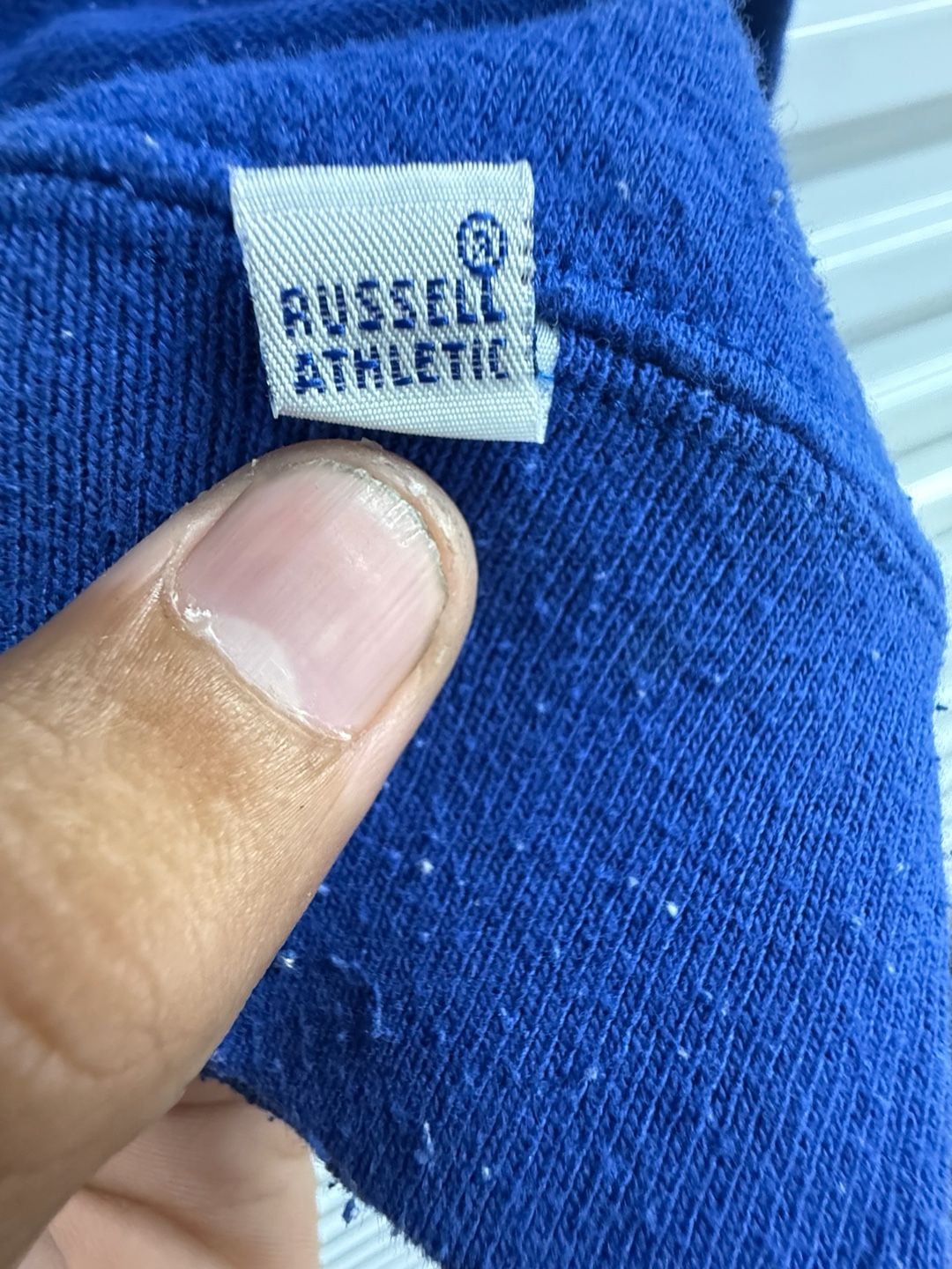 Vintage Russell Athletic I'd Rather Be Biking Graphic Sweatshirt Blue Size L 4