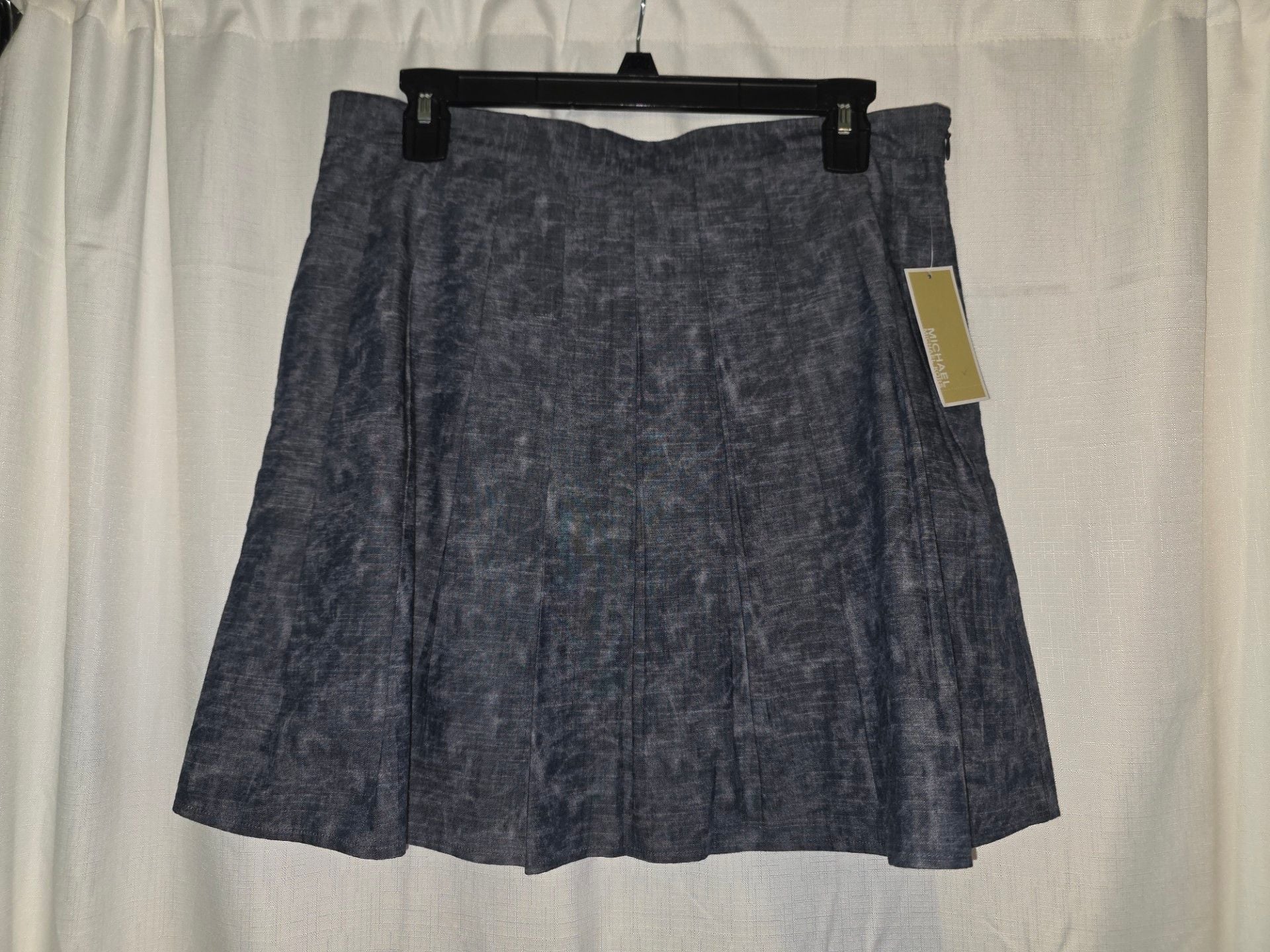 Michael Michael Kors Pleated Skirt Denim Size 8 2