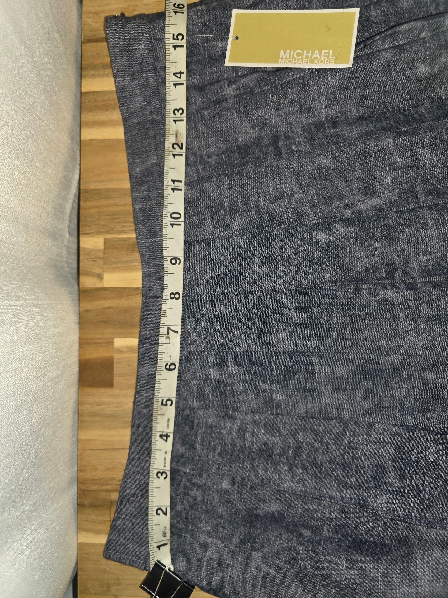 Michael Michael Kors Pleated Skirt Denim Size 8 4