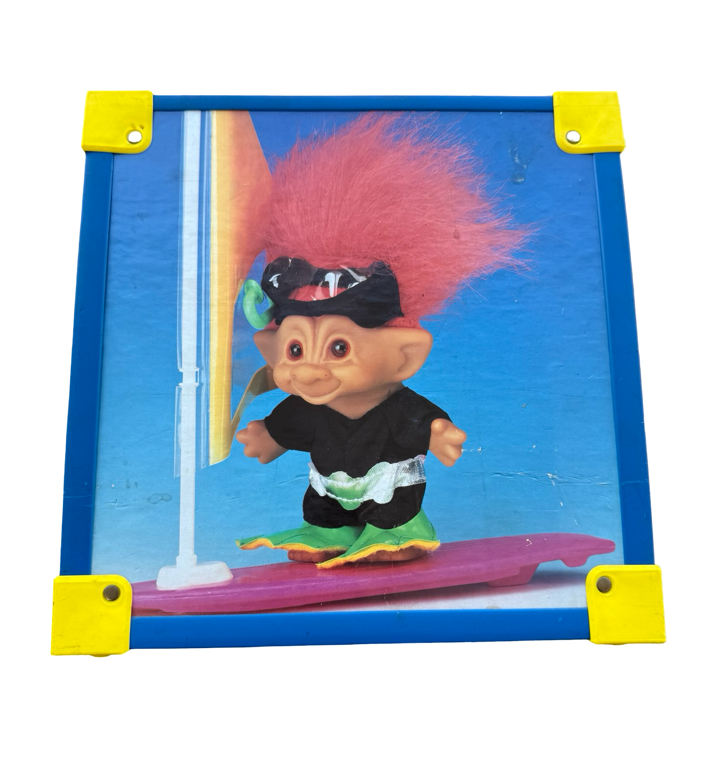 Vintage 1992 Ace Novelty Treasure Trolls Wooden Storage Box Toy Chest Cube 5