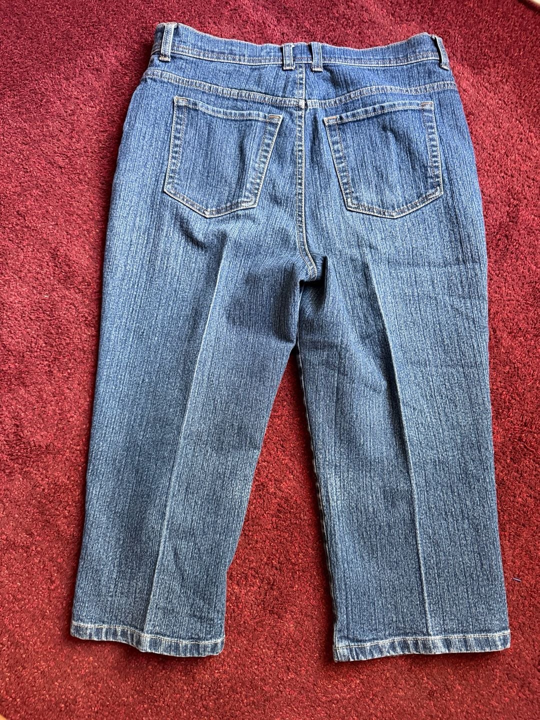 Gloria Vanderbilt Women's Blue Denim Mid Rise Straight Leg Cropped Jeans Size 10 3