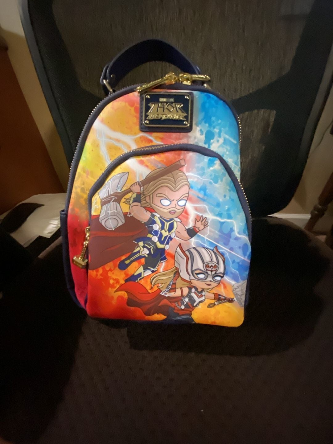 Loungefly Marvel Thor: Love and Thunder Chibi Mighty Thor & Thor Mini Backpack 1