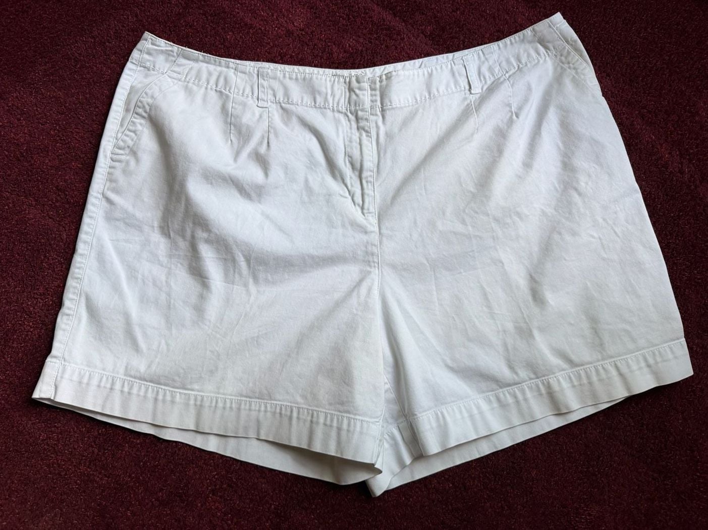 Talbots Woman Petites Stretch White Chino Shorts Size 22W 2