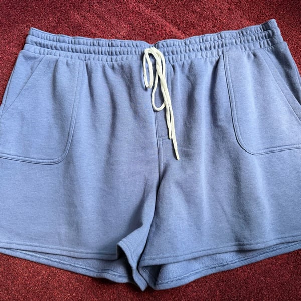 Sonoma Women's Blue Fleece Lounge Drawstring Pockets Shorts Size 2X
