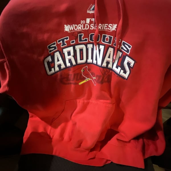 Majestic St. Louis Cardinals 2011 World Series Champions Red Hoodie Sweatshirt