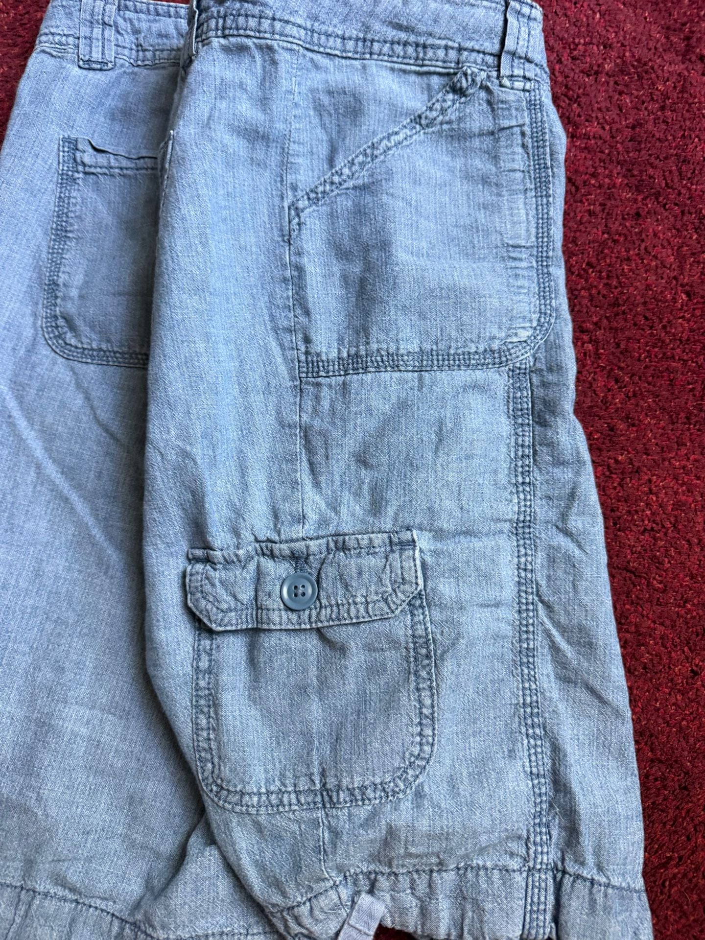 St. John's Bay Women's Size 12 Blue Cargo Drawstring Leg Shorts 4
