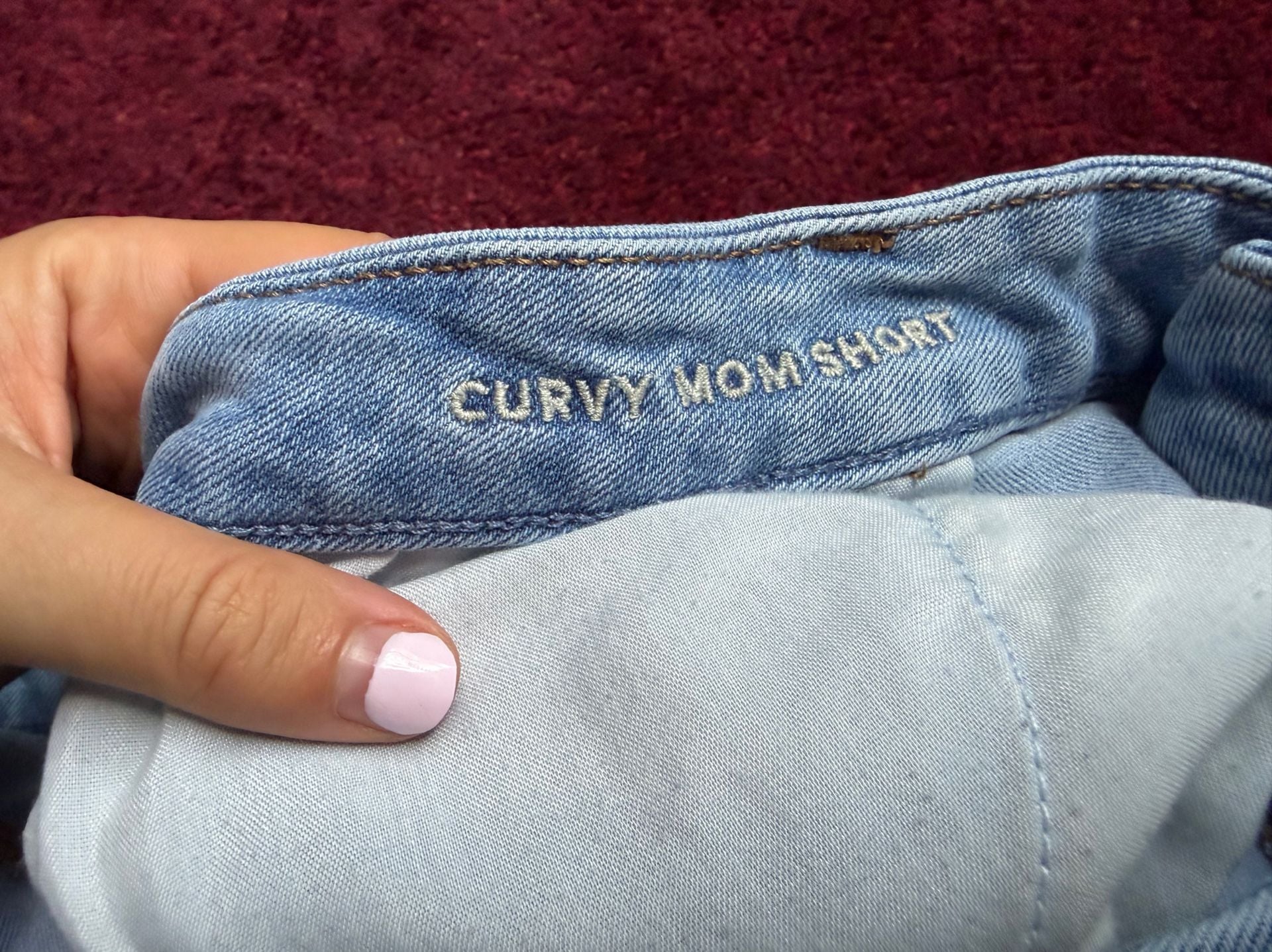 American Eagle Curvy Mom Short Light Wash Cuffed Denim Shorts Size 16 4