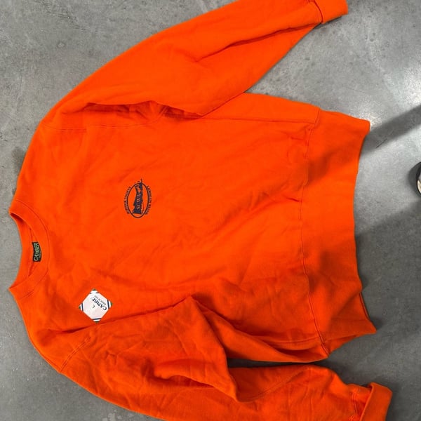 Camber Suffolk County Water Authority SCWA Orange Heavyweight Crewneck Sweatshirt Large