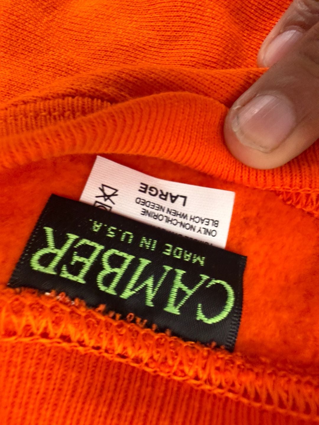 Camber Suffolk County Water Authority SCWA Orange Heavyweight Crewneck Sweatshirt Large 3