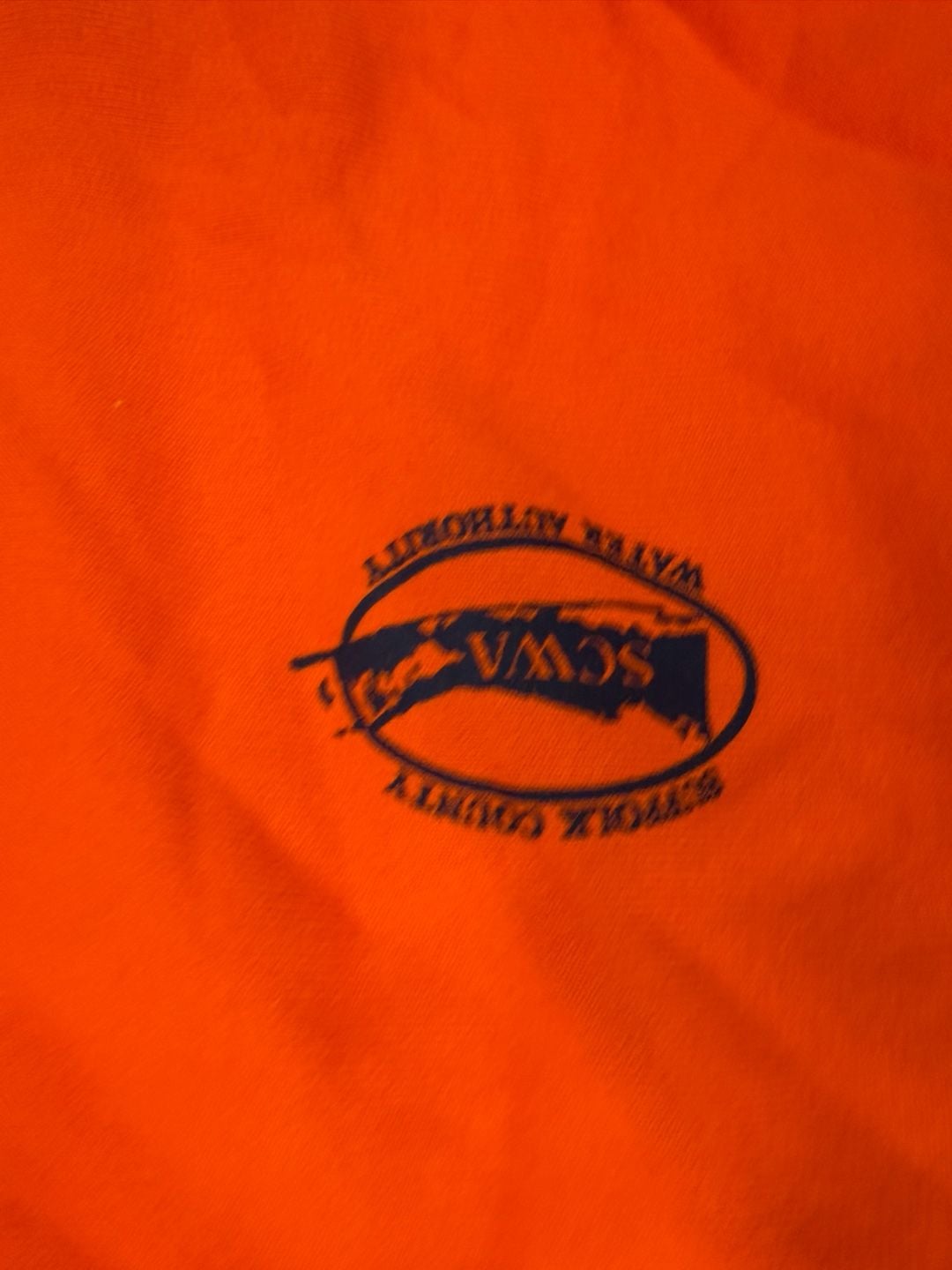Camber Suffolk County Water Authority SCWA Orange Heavyweight Crewneck Sweatshirt Large 5