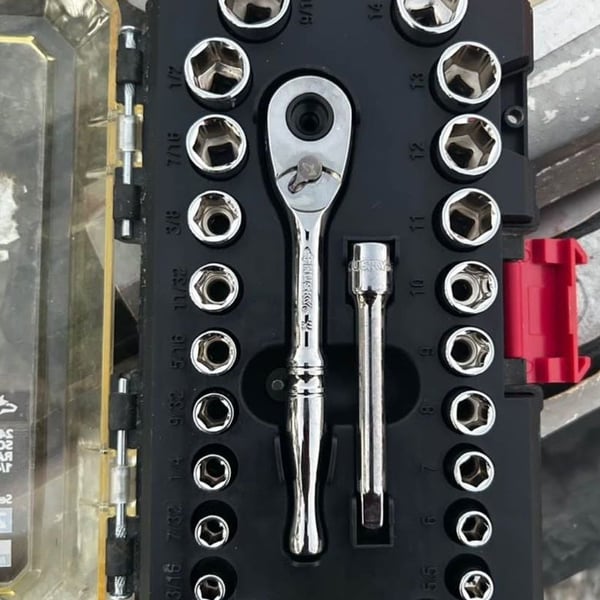 Husky 1/4 in. and 3/8 in. Drive Stubby Ratchet and Socket Set (46-Piece) H46PCSTS - ,
