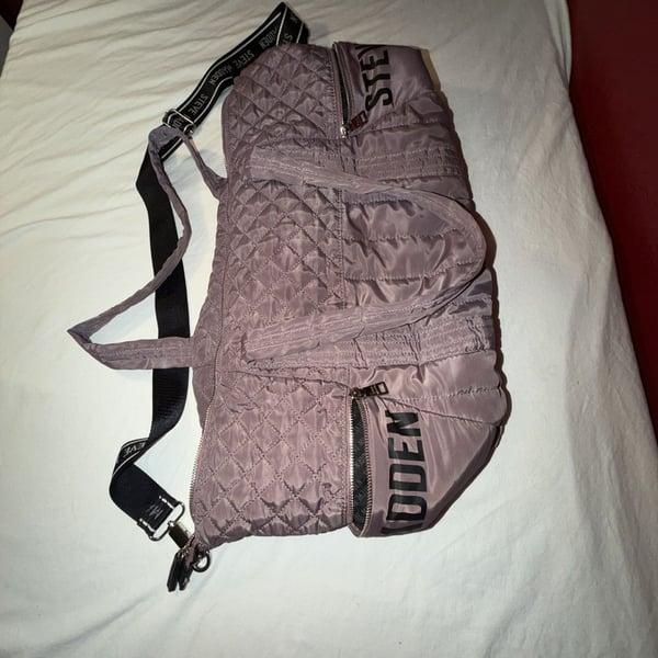 Steve Madden Quilted Duffle Bag Lavender