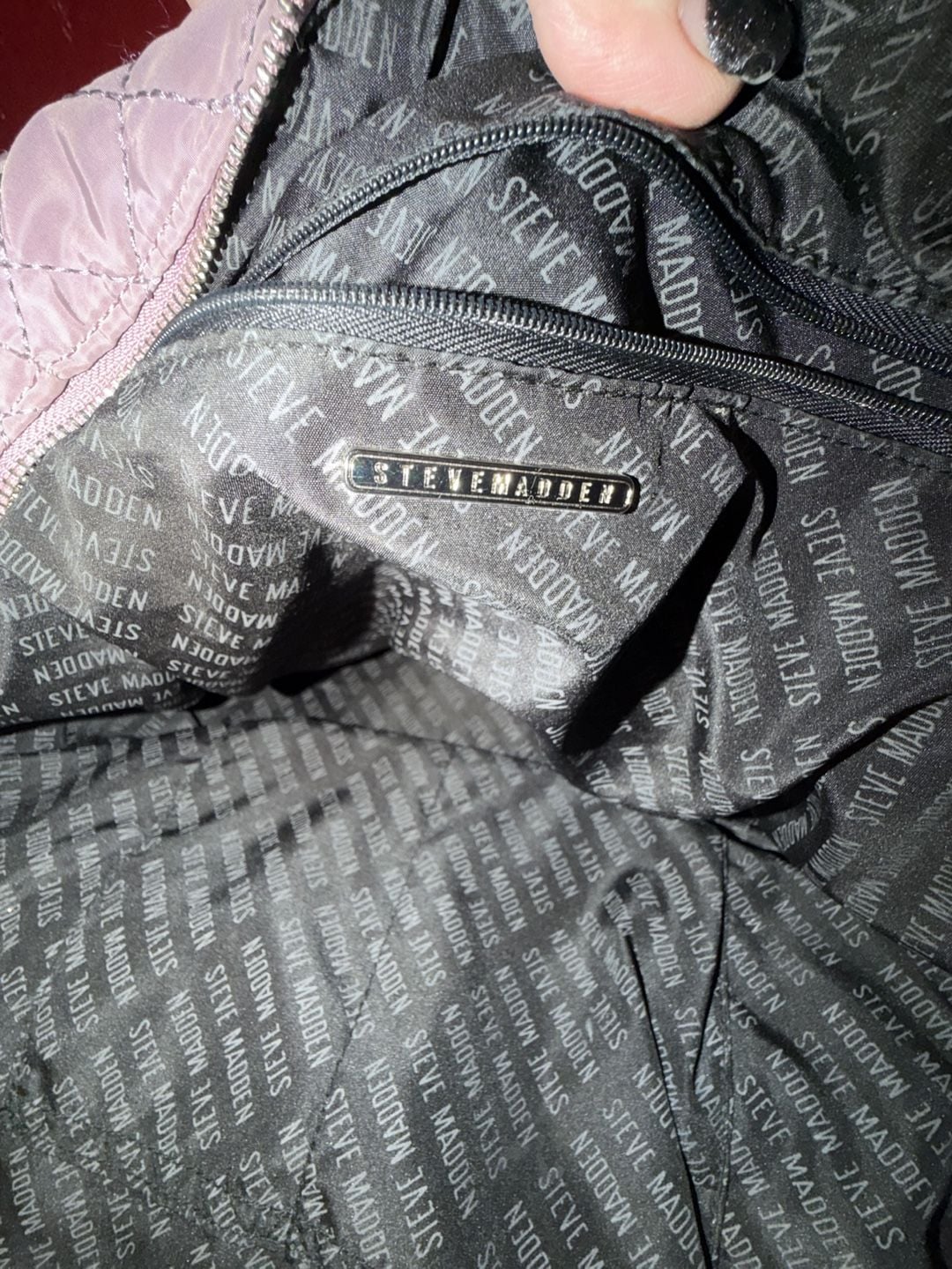 Steve Madden Quilted Duffle Bag Lavender 5