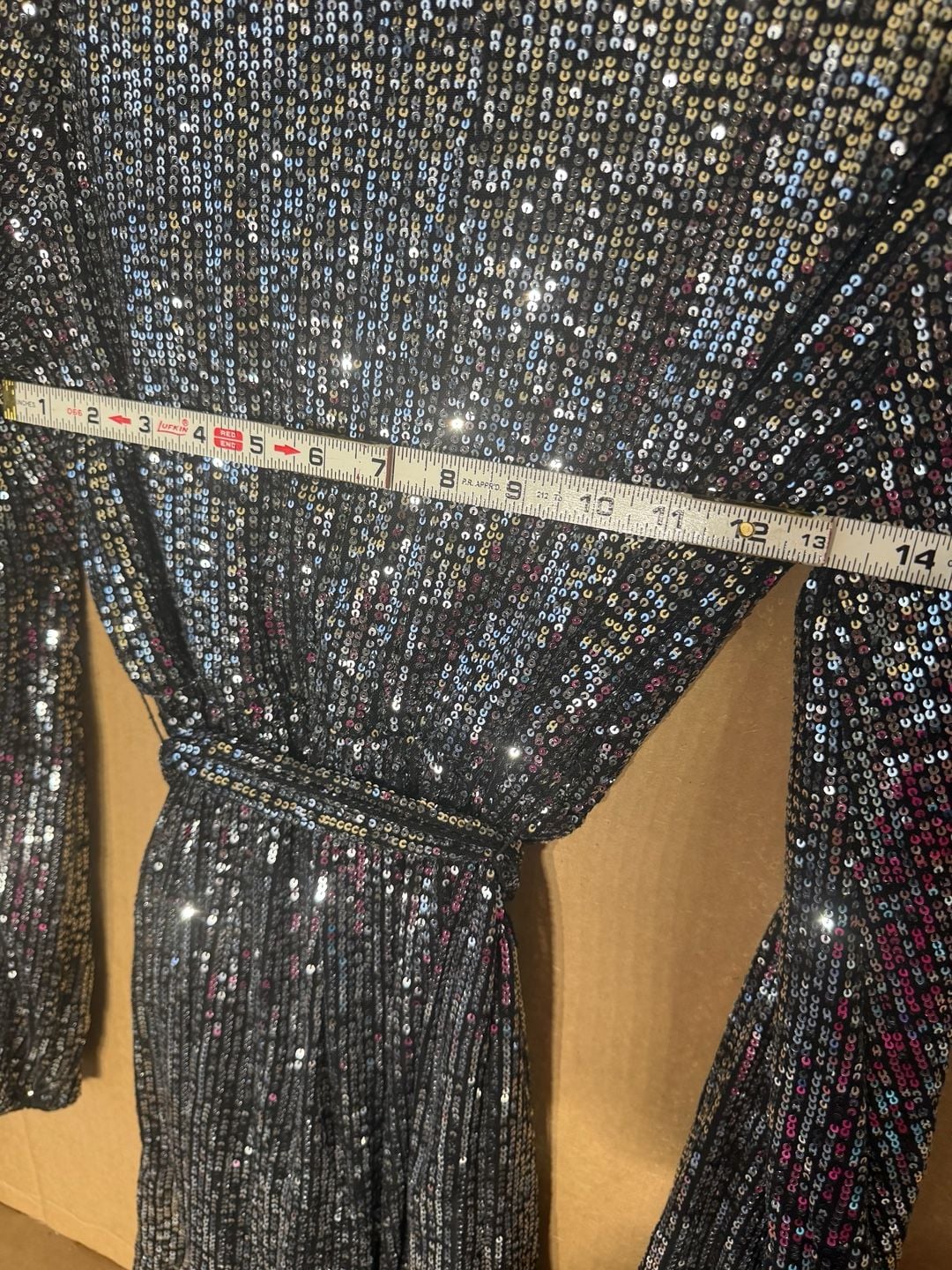✨Fiestar V-Neck Long Sleeve ✨ Sequin Wrap dress- Size S 9