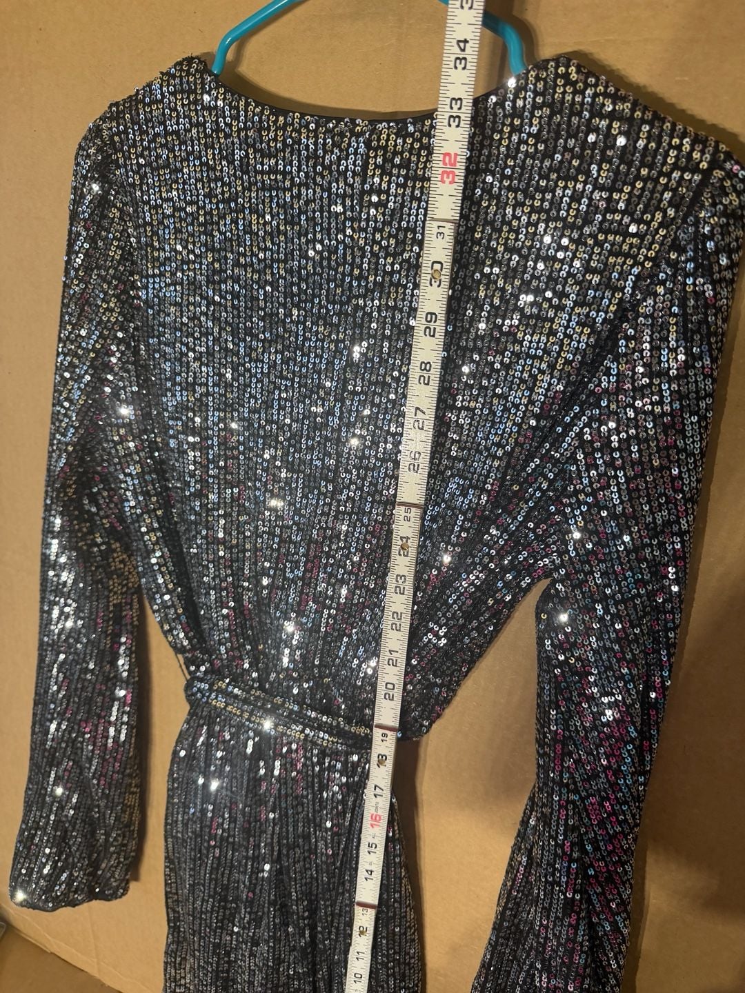 ✨Fiestar V-Neck Long Sleeve ✨ Sequin Wrap dress- Size S 10