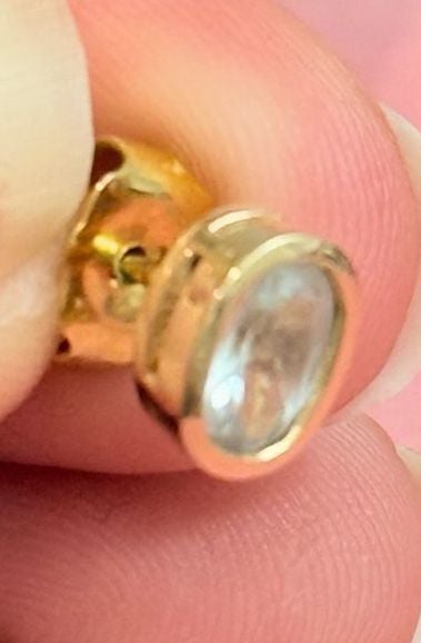 14k Solid Gold Aquamarine Bezel Set March Birthstone Stud Earrings 3