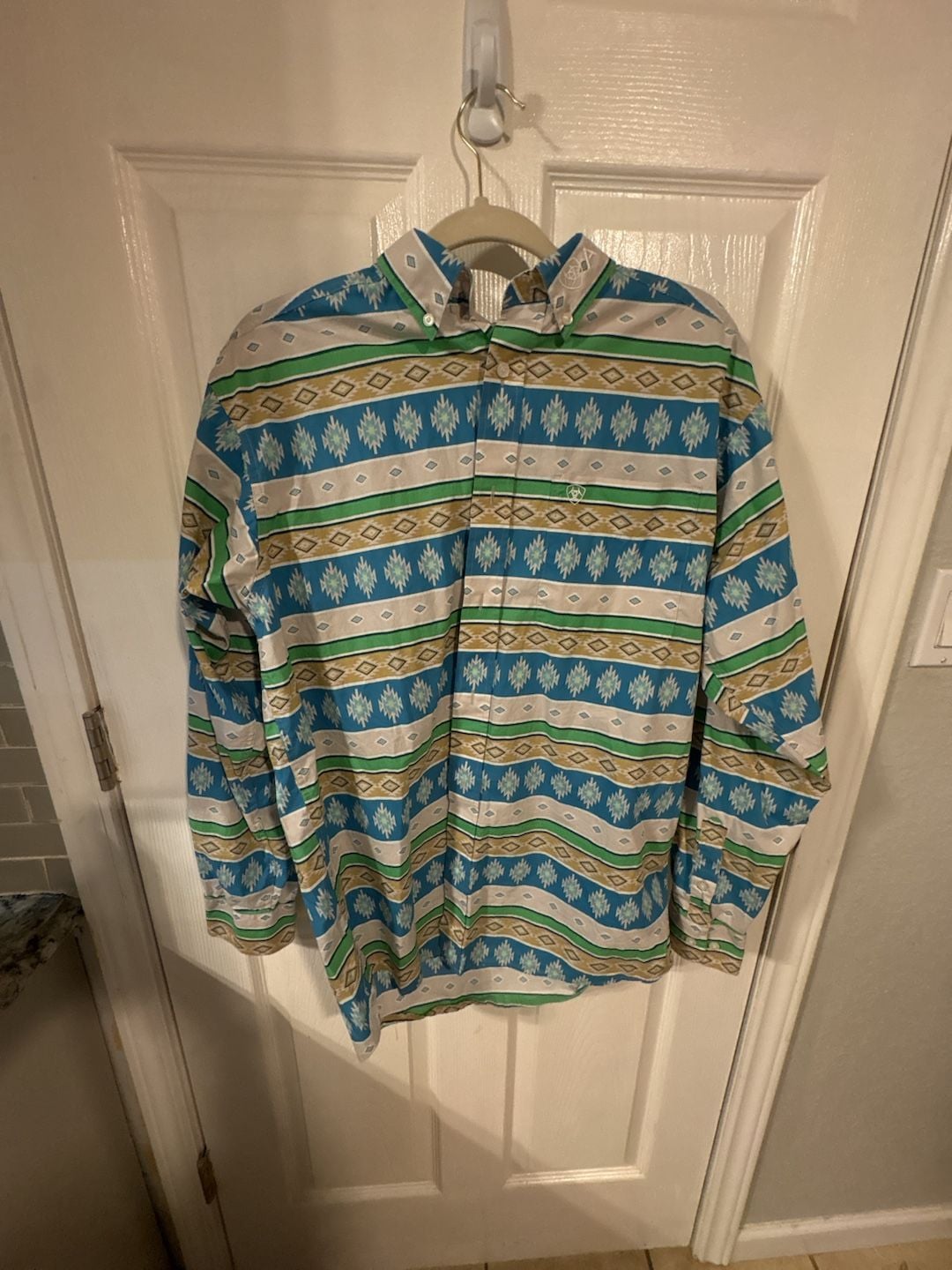 Ariat Men's Long Sleeve Button-Down Aztec Geometric Print Western Shirt 2