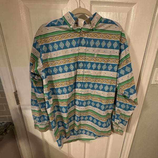 Ariat Men's Long Sleeve Button-Down Aztec Geometric Print Western Shirt