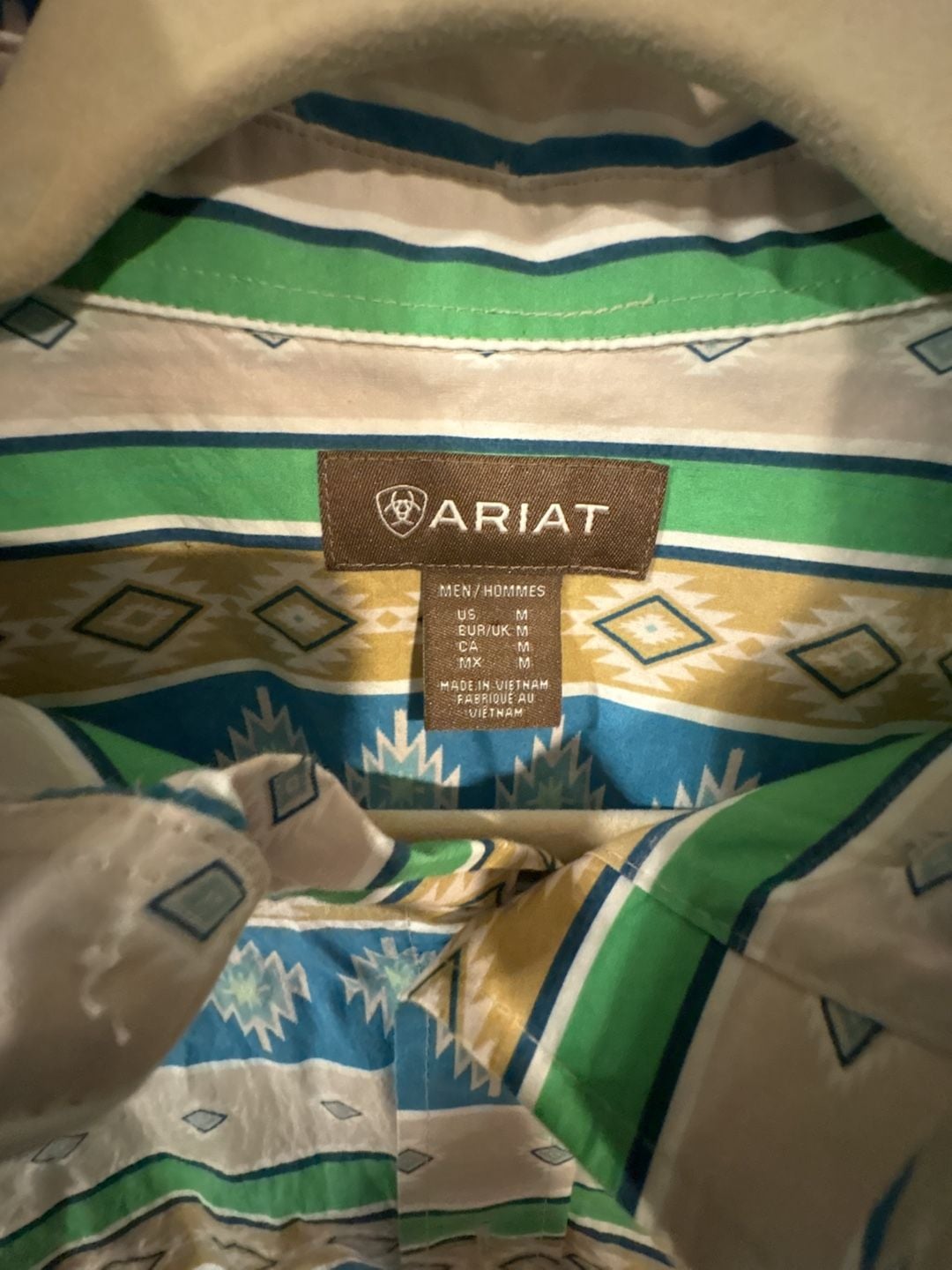 Ariat Men's Long Sleeve Button-Down Aztec Geometric Print Western Shirt 4