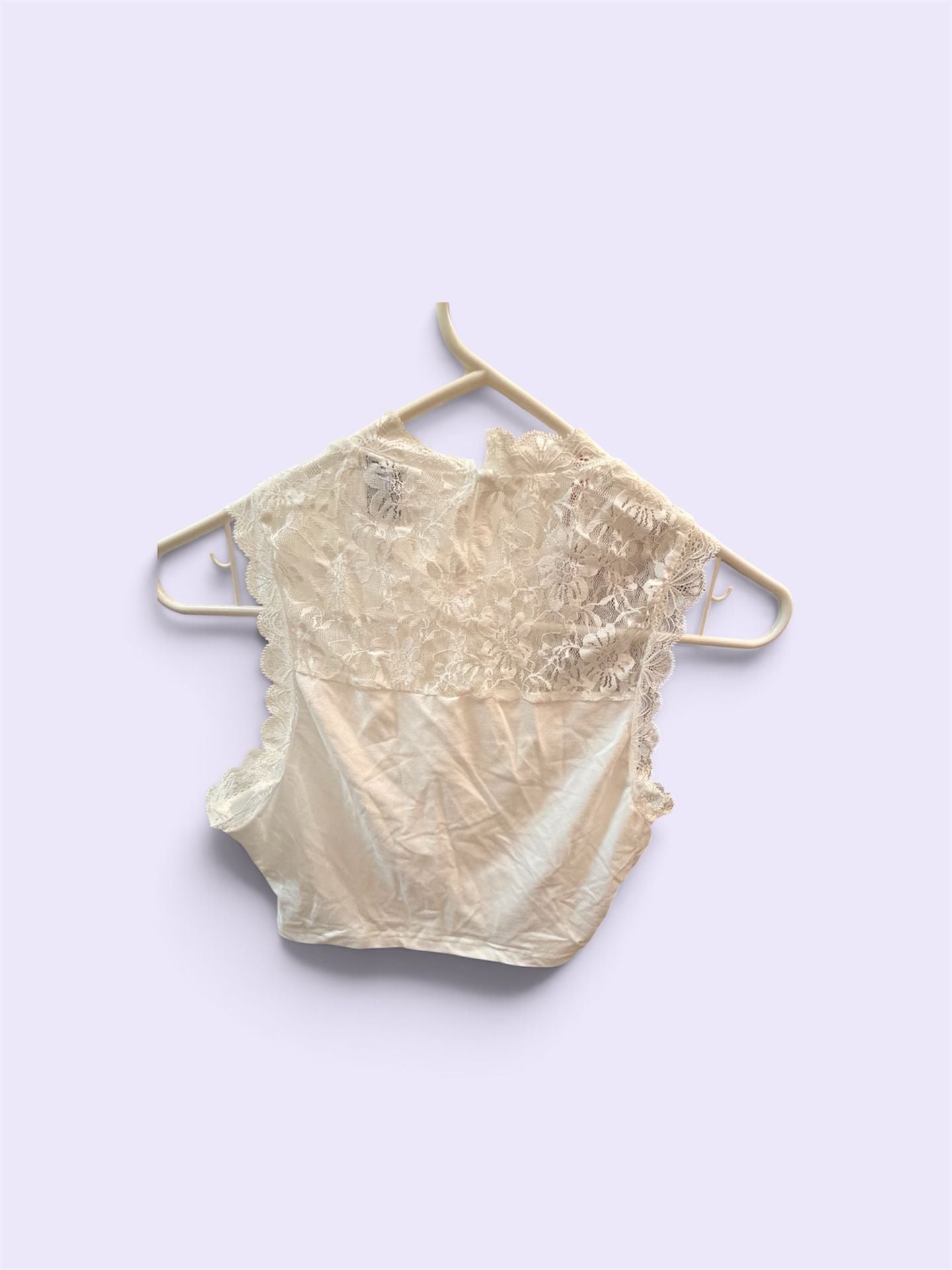 SHEIN White Lace Mock Neck Crop Tank Top 3
