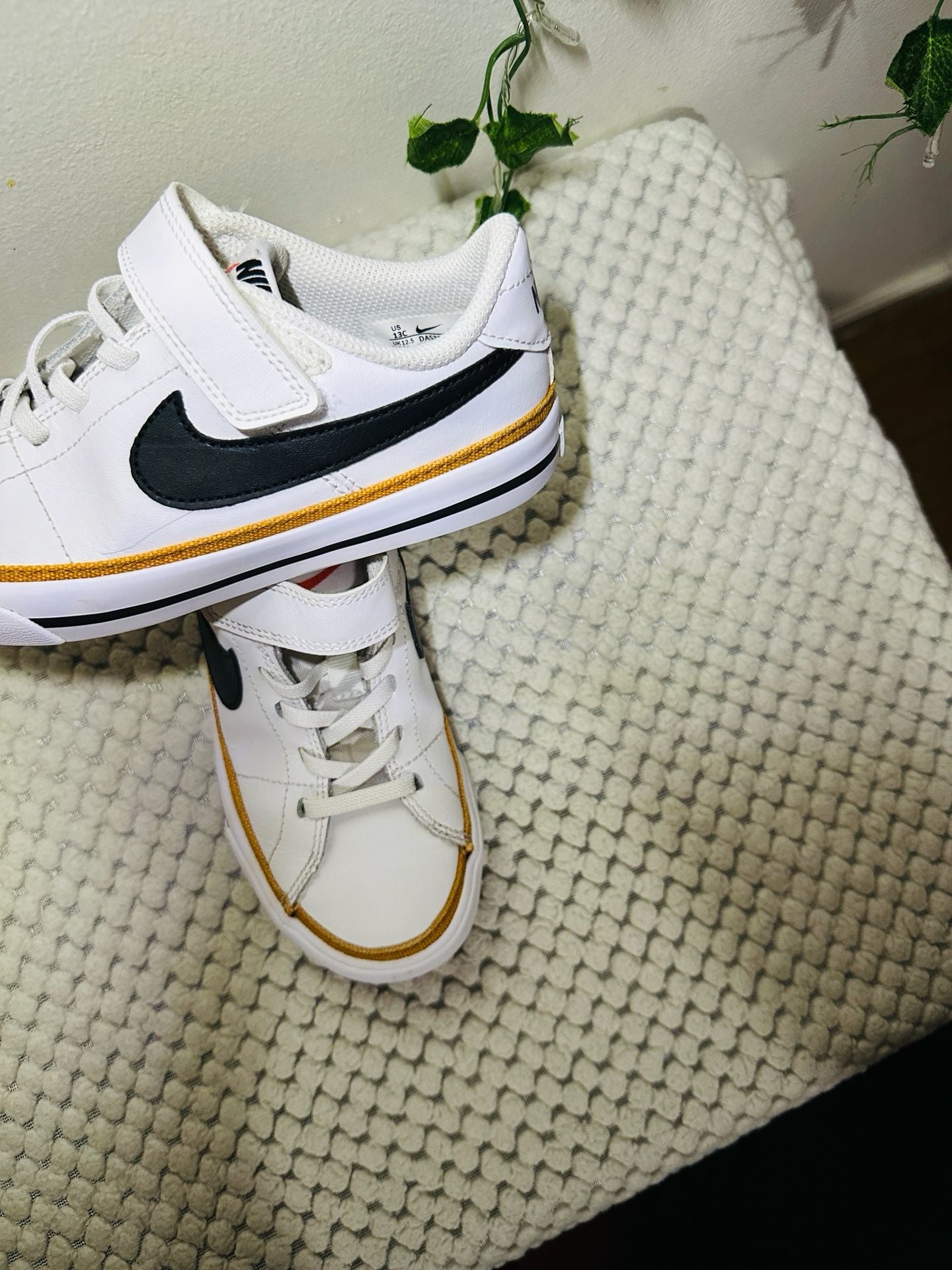 Nike Court Legacy Toddler Sneakers White Black Desert Ochre Size 13C DA5381-102 3
