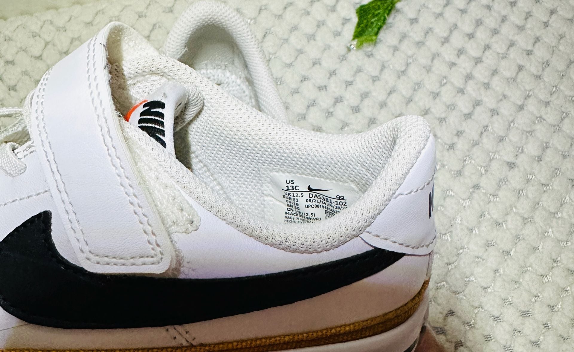 Nike Court Legacy Toddler Sneakers White Black Desert Ochre Size 13C DA5381-102 4