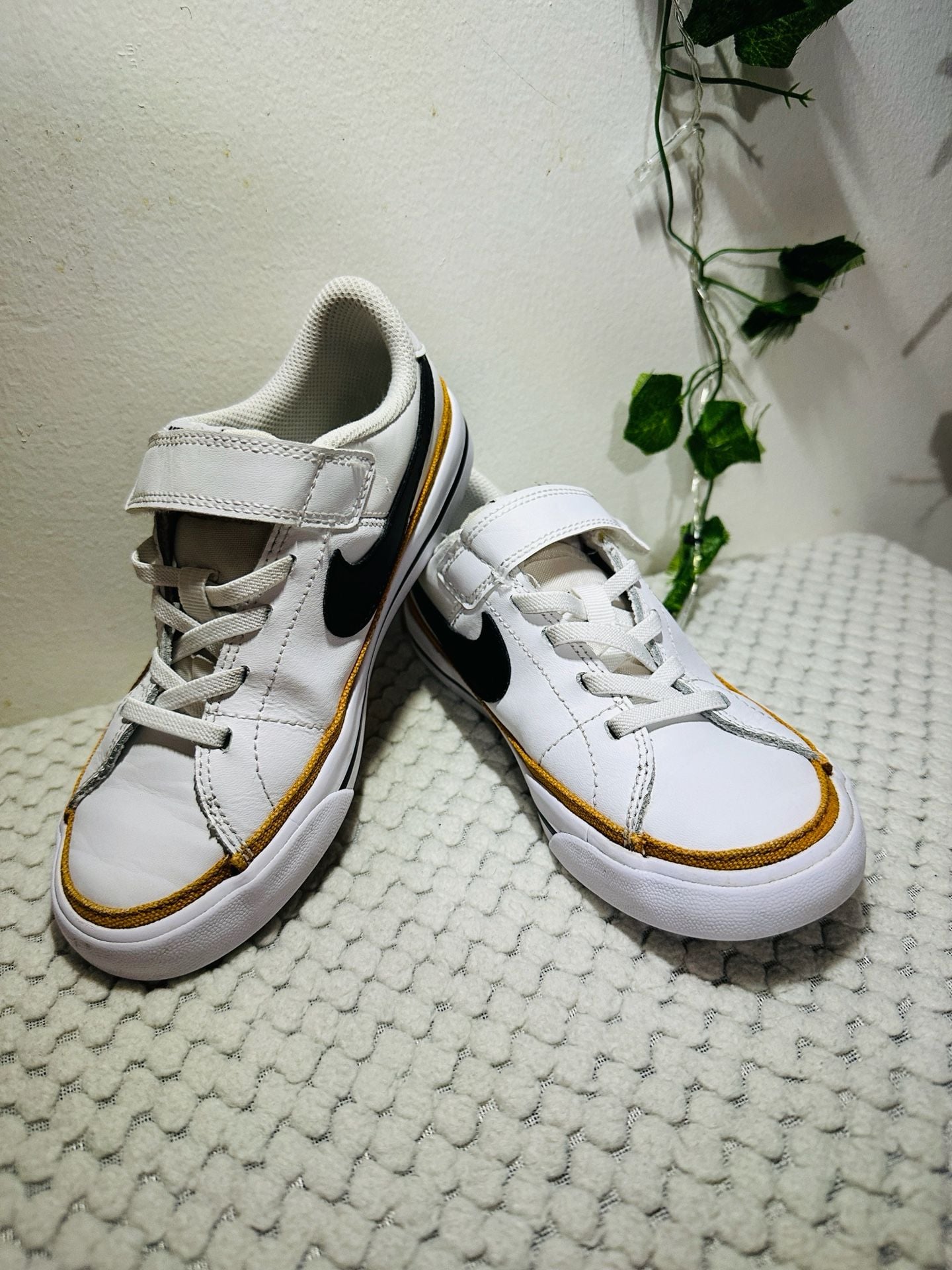 Nike Court Legacy Toddler Sneakers White Black Desert Ochre Size 13C DA5381-102 6