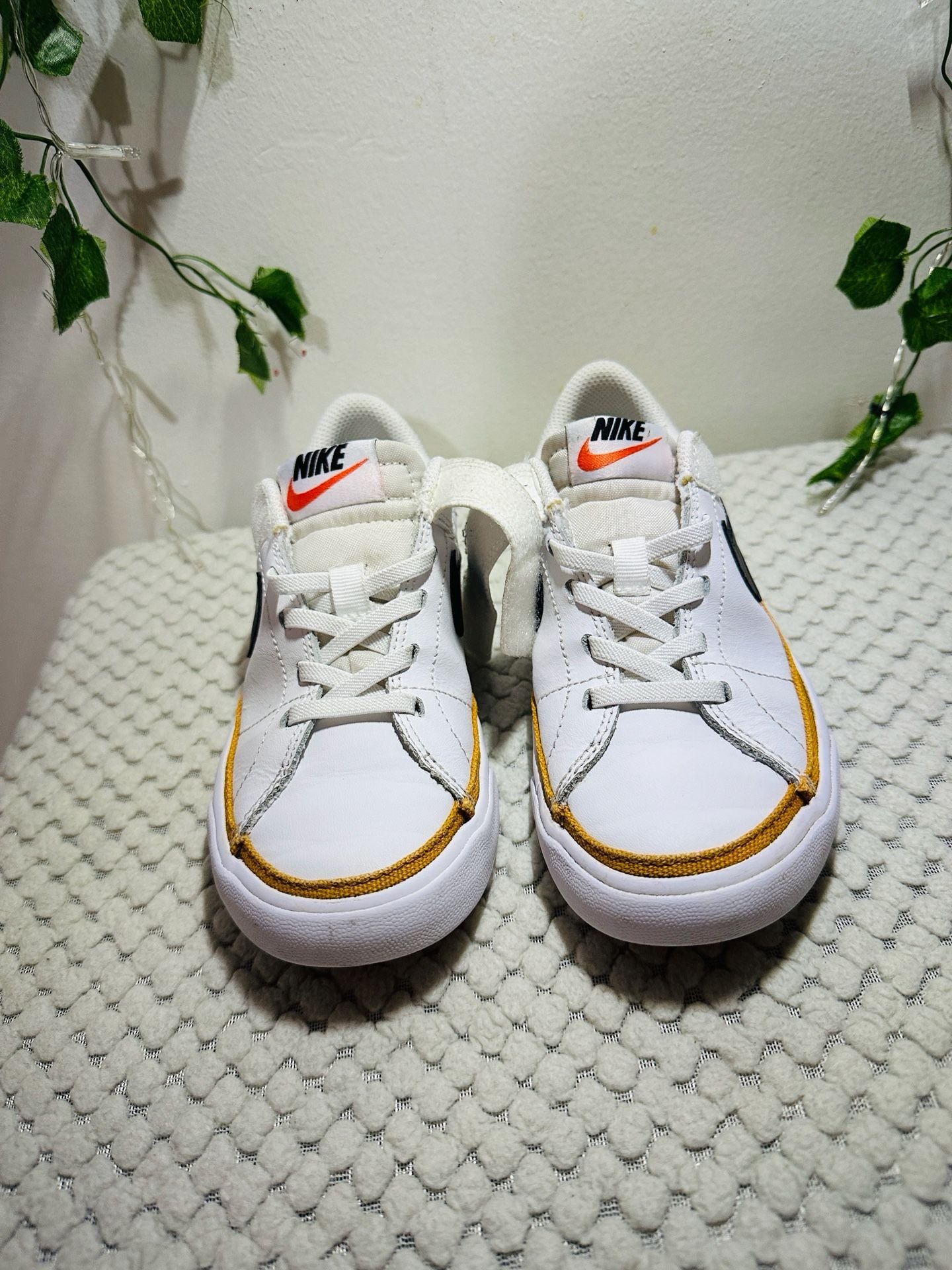 Nike Court Legacy Toddler Sneakers White Black Desert Ochre Size 13C DA5381-102 2