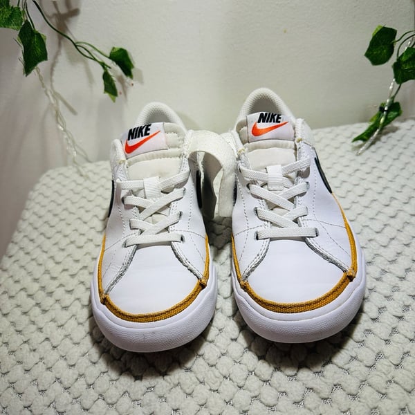 Nike Court Legacy Toddler Sneakers White Black Desert Ochre Size 13C DA5381-102