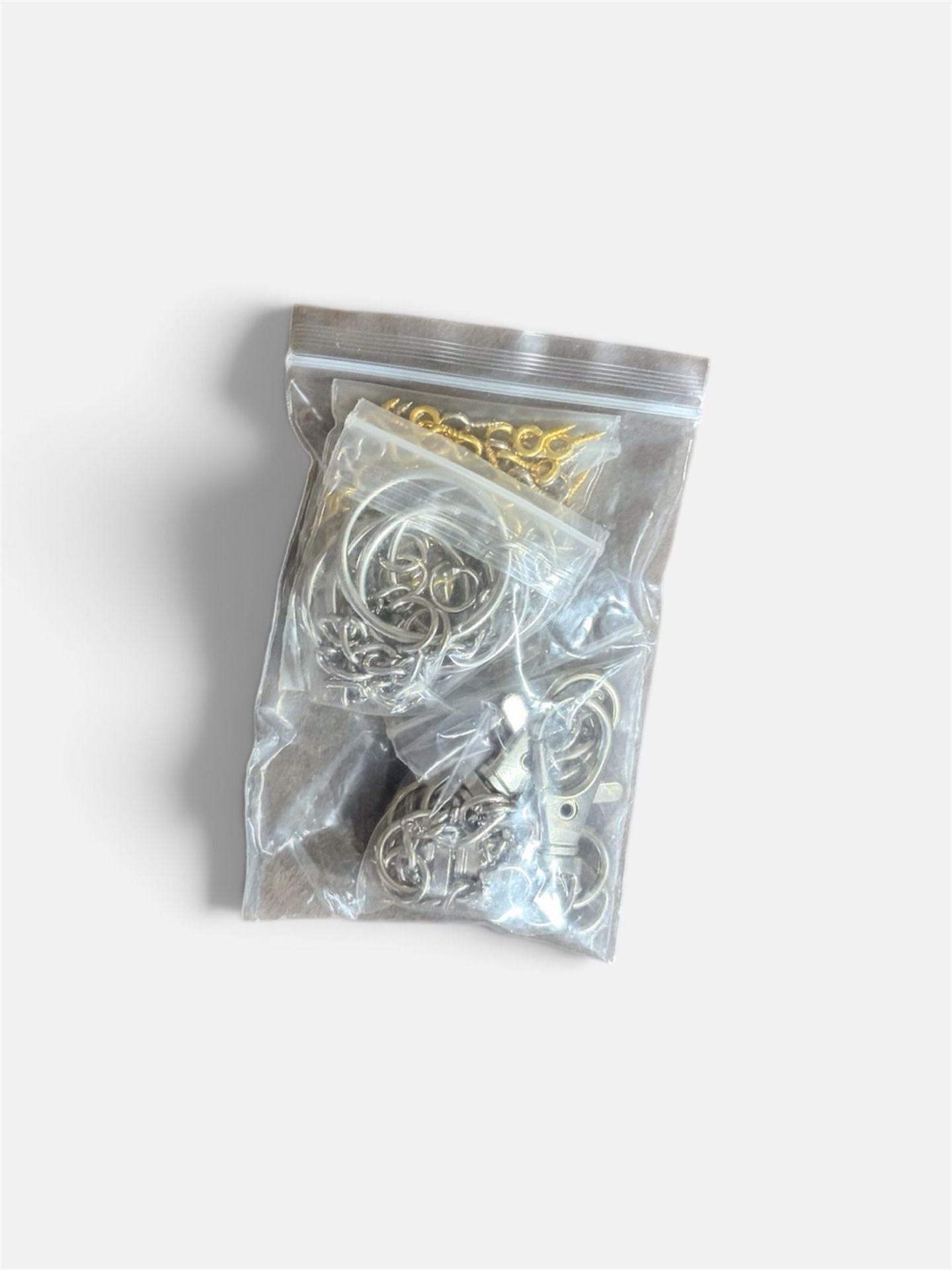 DIY Keychain Craft Supply Assortment with Lobster Claw Clasps, Split Rings, and Screw Eye Pins 1