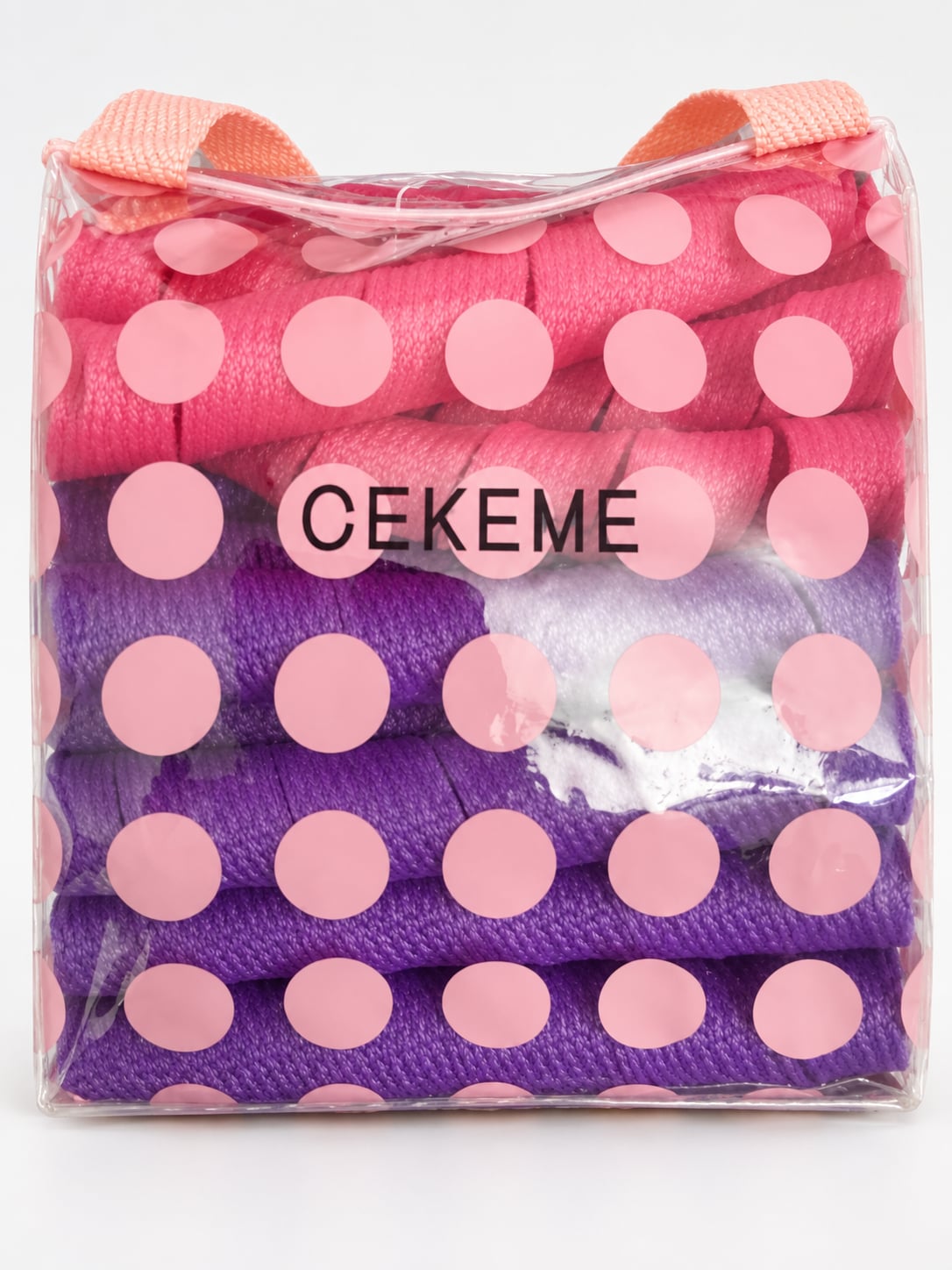 CEKEME No Heat Spiral Hair Curlers Kit with Styling Hooks in Polka Dot Travel Bag 3