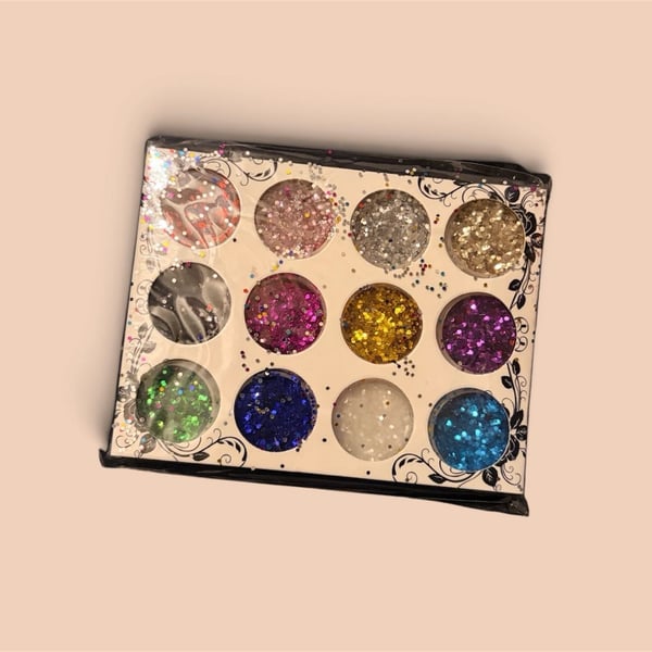 SunelPort Glitter Nail Kit 12-Piece Assorted Cosmetic Glitter Set