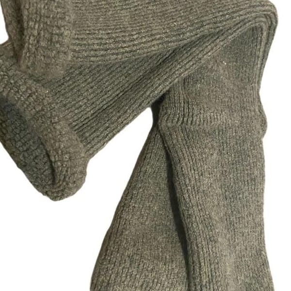 Chunky Knit Wool Ribbed Over-The-Knee Long Socks-Olive Green 