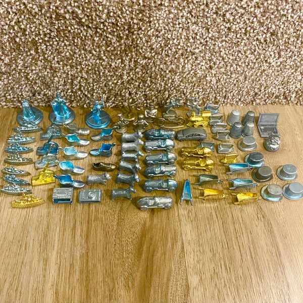 Vintage Monopoly Game Pieces.