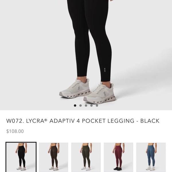 ASRV W072 Lycra Adaptiv 4 Pocket Legging - Black