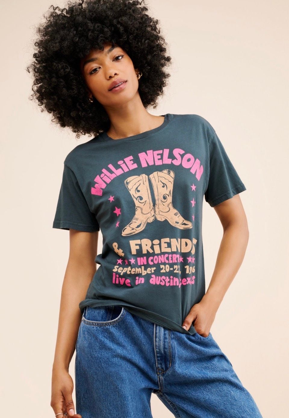 Willie Nelson & Friends 1976 Concert T-Shirt Leftluv in Collaboration with Anthropologie 2