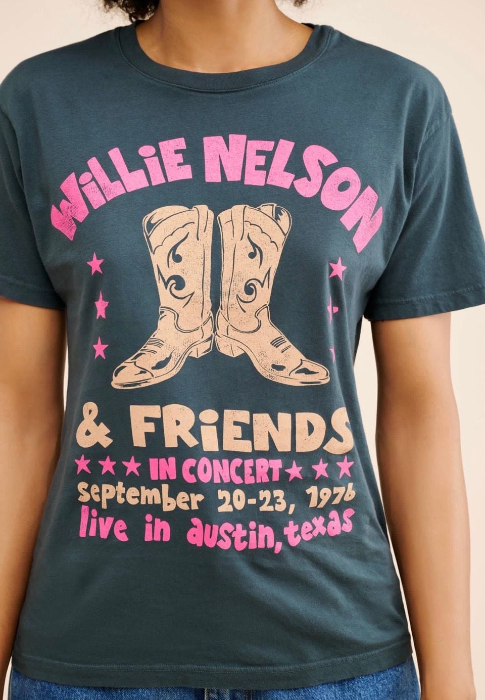 Willie Nelson & Friends 1976 Concert T-Shirt Leftluv in Collaboration with Anthropologie 3