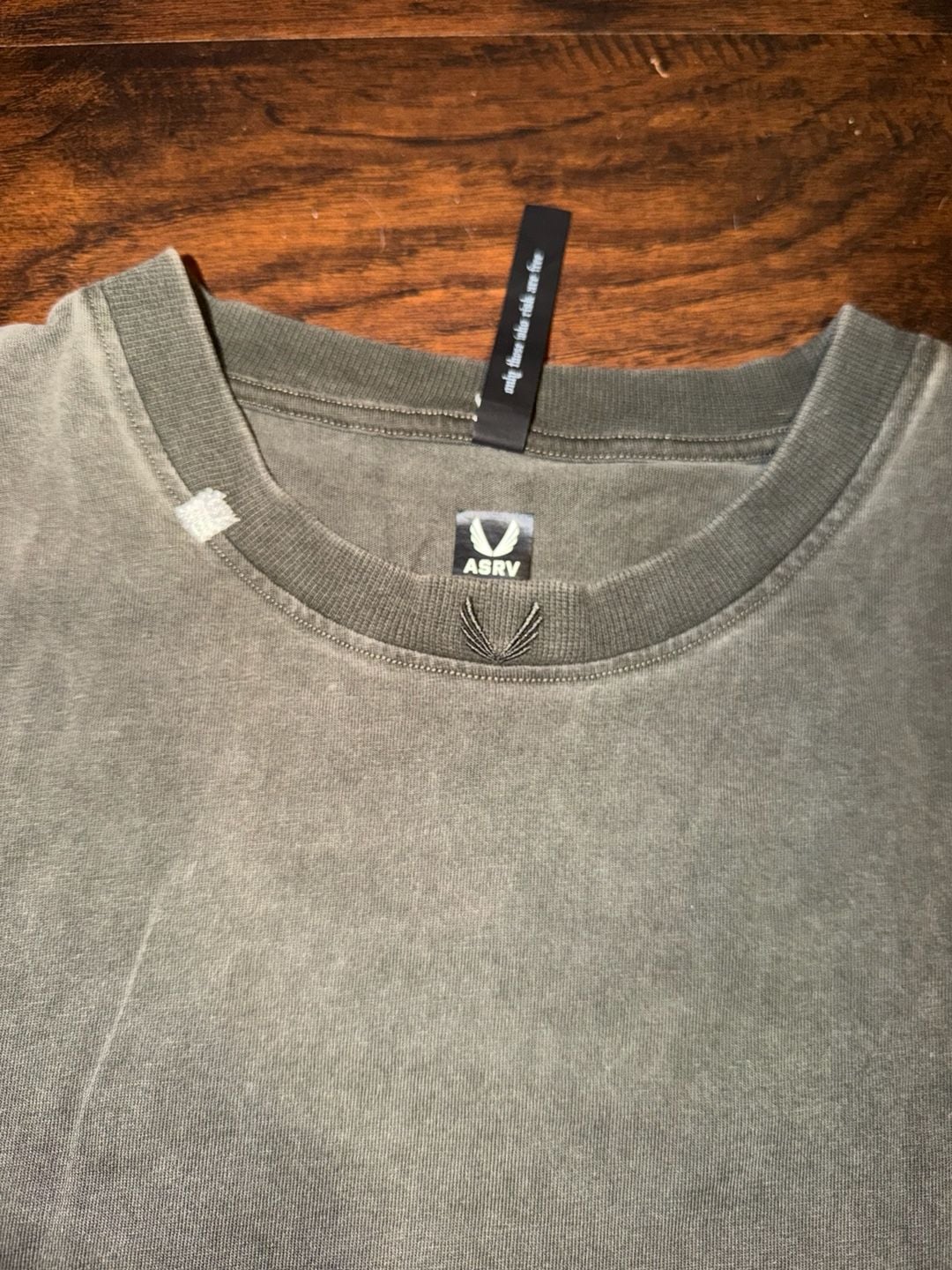 ASRV Acid Wash Green Short Sleeve T-Shirt with Logo and DSG-1102 Tag Size M 5