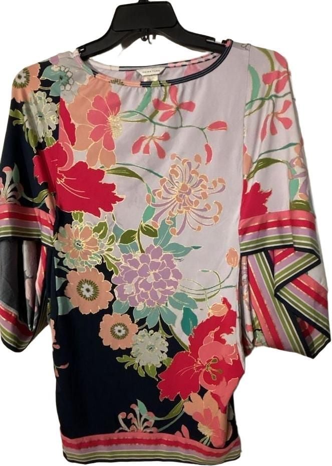 Trina Turk Royal Botanical Tunic Kaftan Swim Cover-Up 3