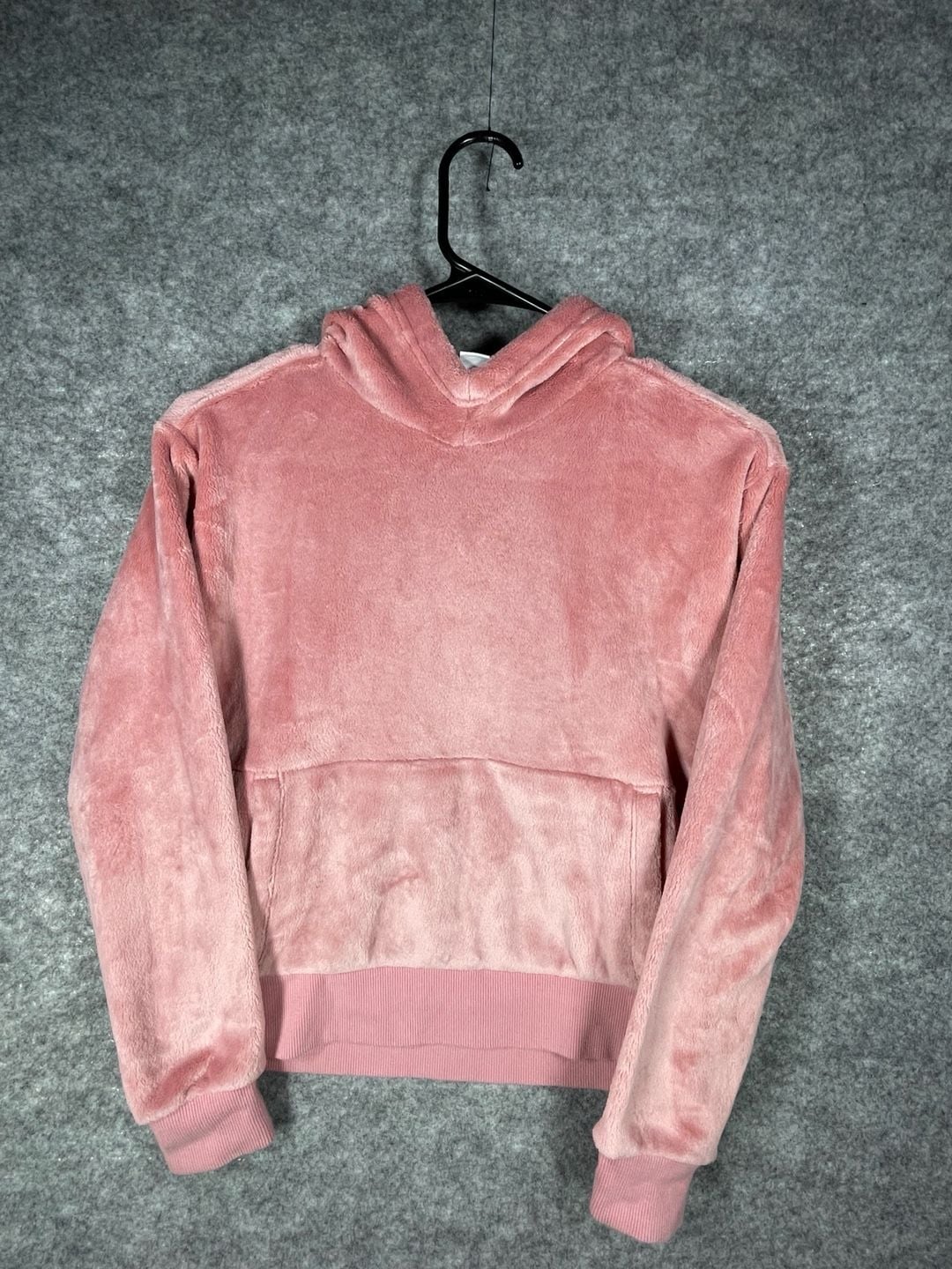 Athleta Girl Pink Plush Fleece Hoodie With Thumbholes Size M 8-10 2