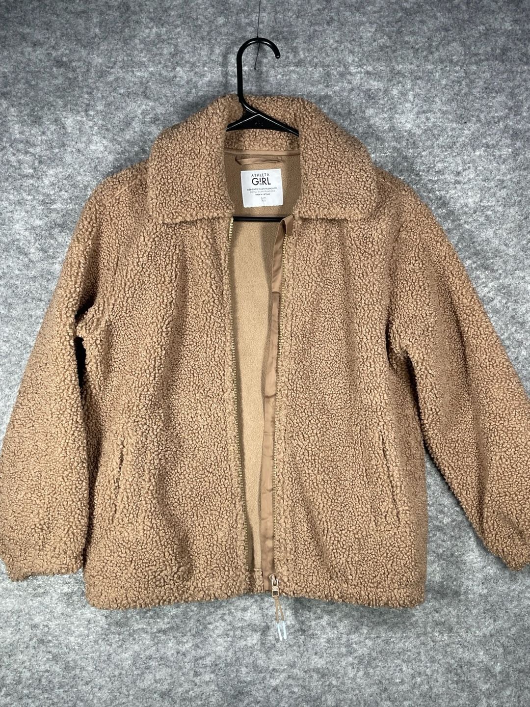 Athleta Girl Teddy Fleece Full Zip  Cozy Sherpa Jacket Size S/7 10