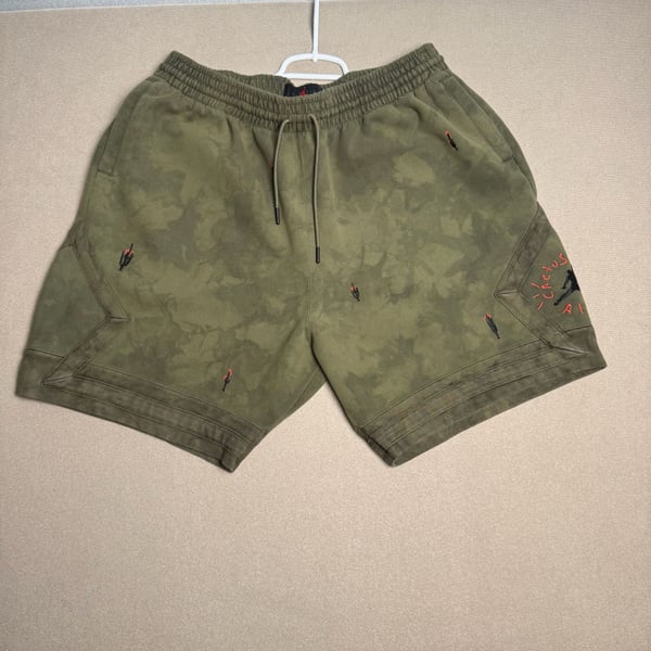 Travis Scott x Jordan Washed Suede Shorts Medium Olive XL CN3425-222