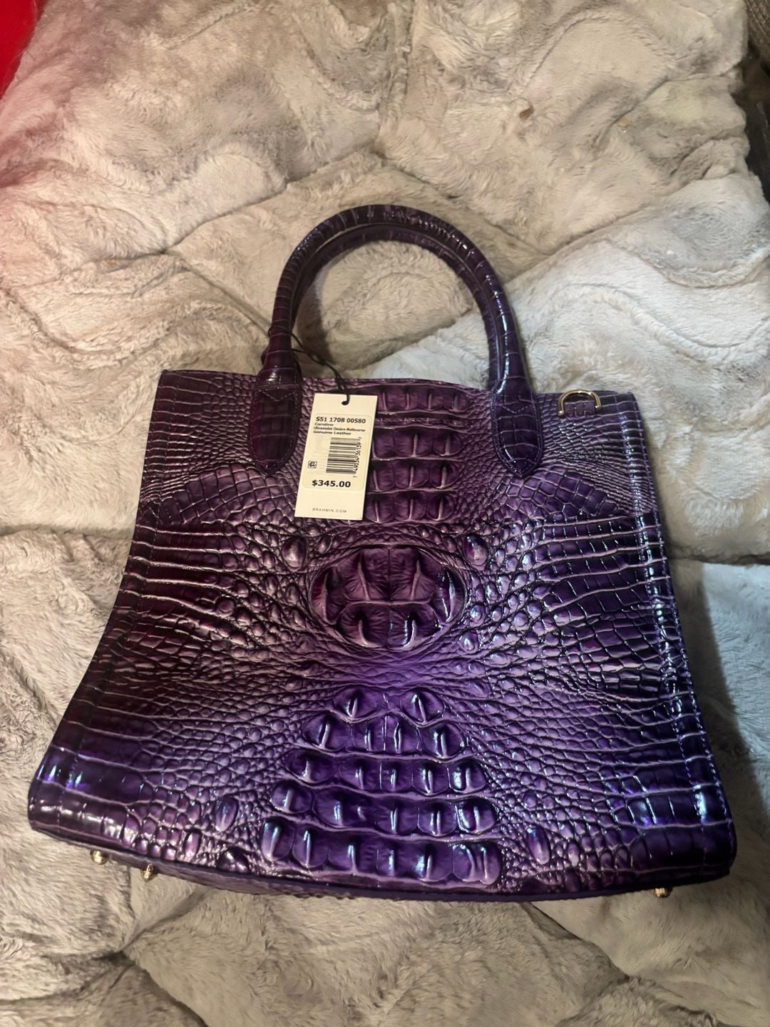 Brahmin Caroline Satchel Ultraviolet Ombre Melbourne Genuine Leather 7
