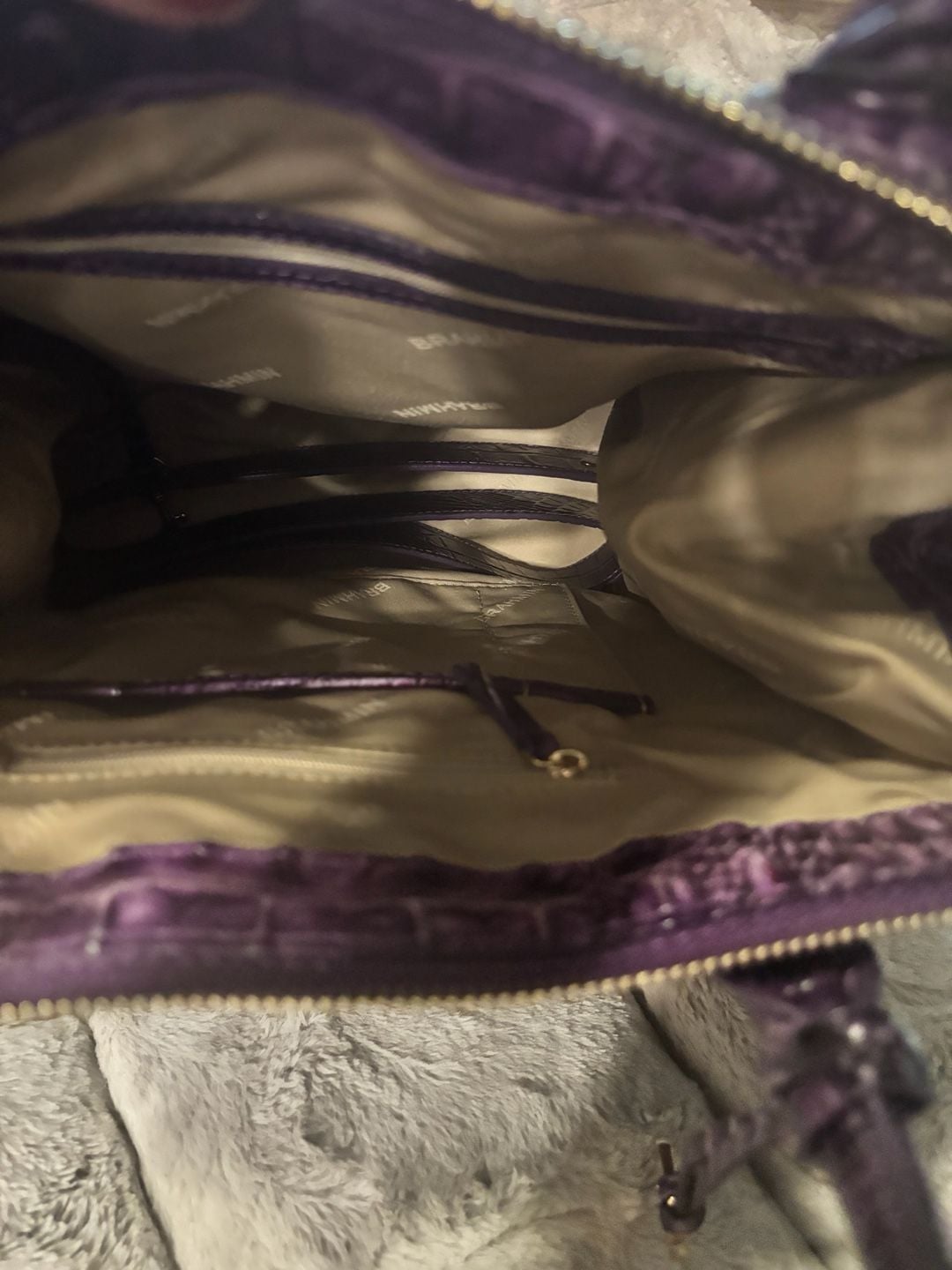 Brahmin Caroline Satchel Ultraviolet Ombre Melbourne Genuine Leather 8
