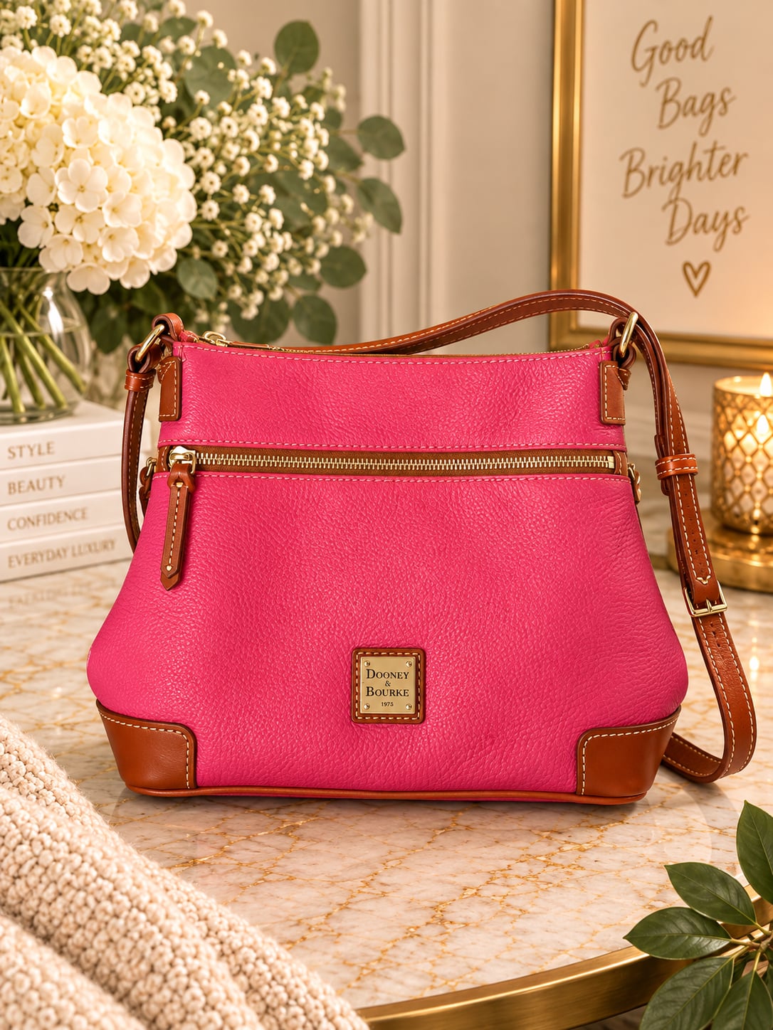 Dooney & Bourke Pebble Grain Leather Crossbody Bag in Pink 2