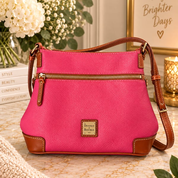 Dooney & Bourke Pebble Grain Leather Crossbody Bag in Pink