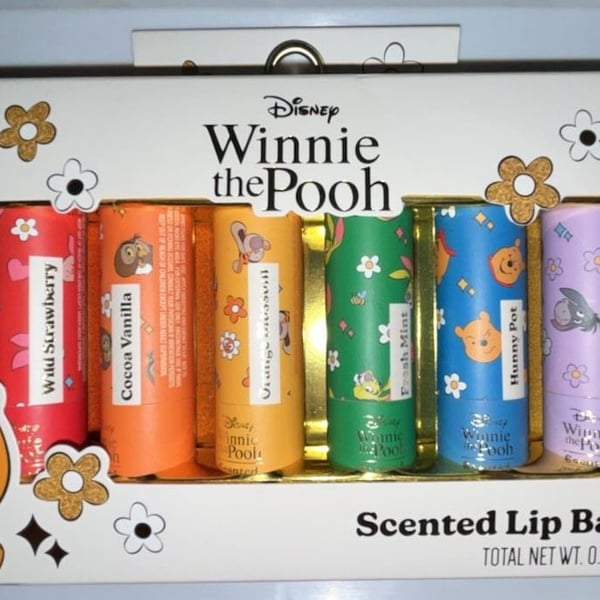 Disney WINNIE THE POOH Christmas - 4 Piece Flavored Lip Balm Set - New In Box