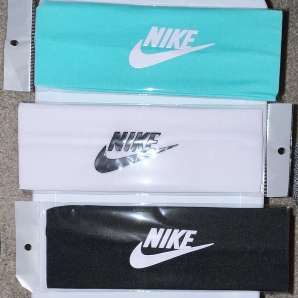 Nike Swoosh Athletic Headband 3-Pack Blue White Black