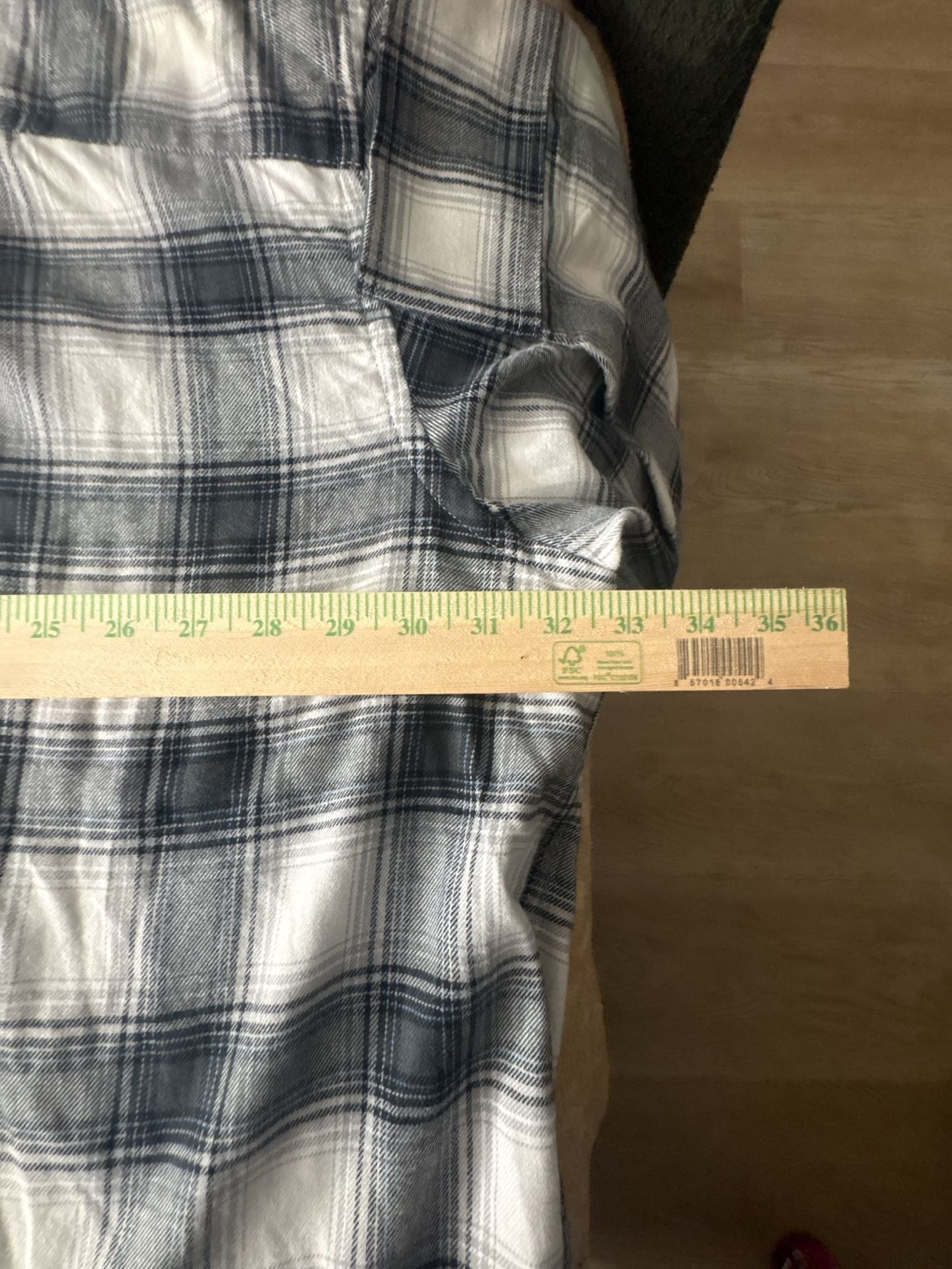 IZOD Men's Big & Tall Long Sleeve Plaid Flannel Button-Down Shirt Gray 4XB 4