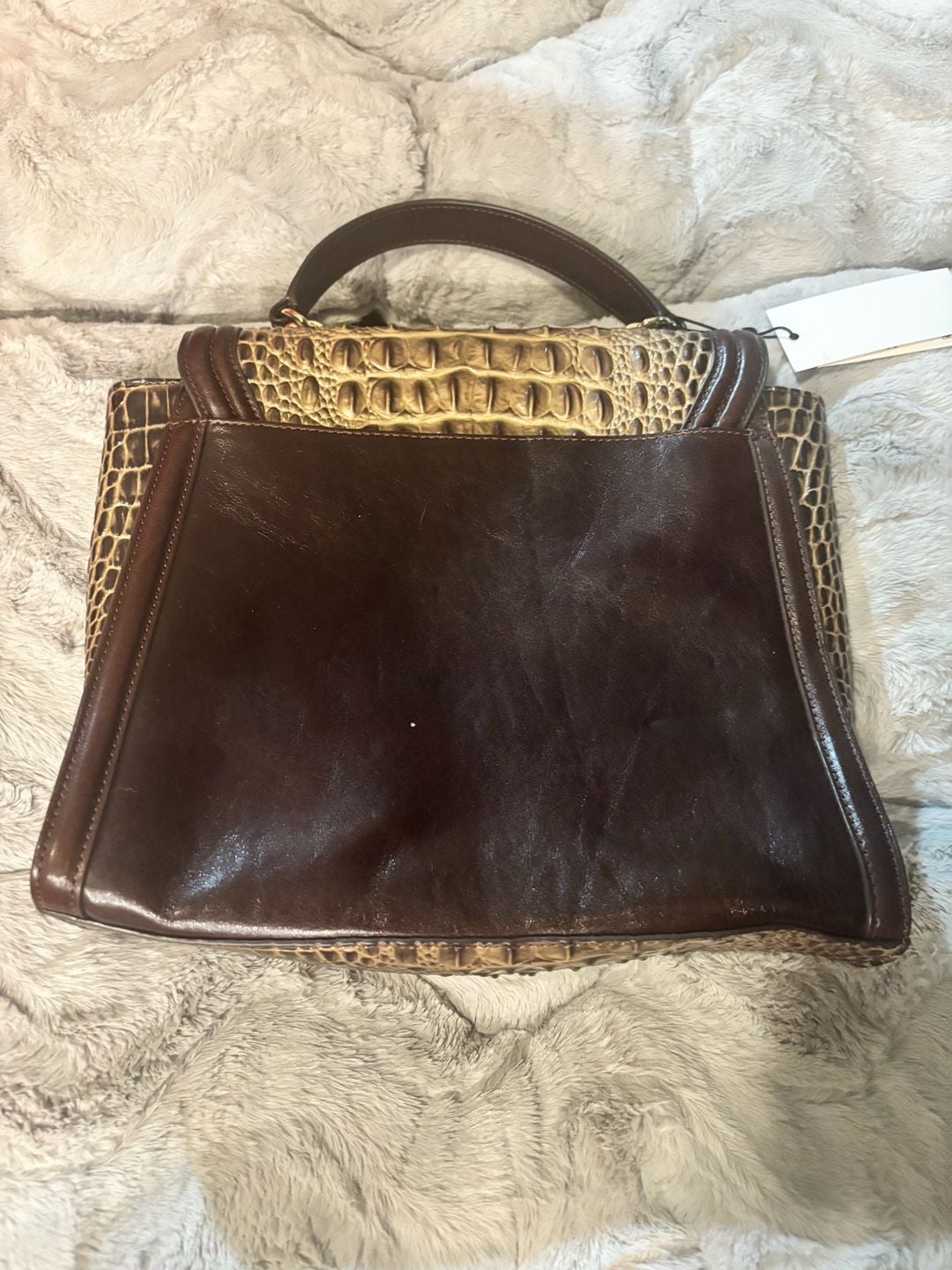 Brahmin Coffee Norland Tri-Textured Leather Ingrid Satchel 7